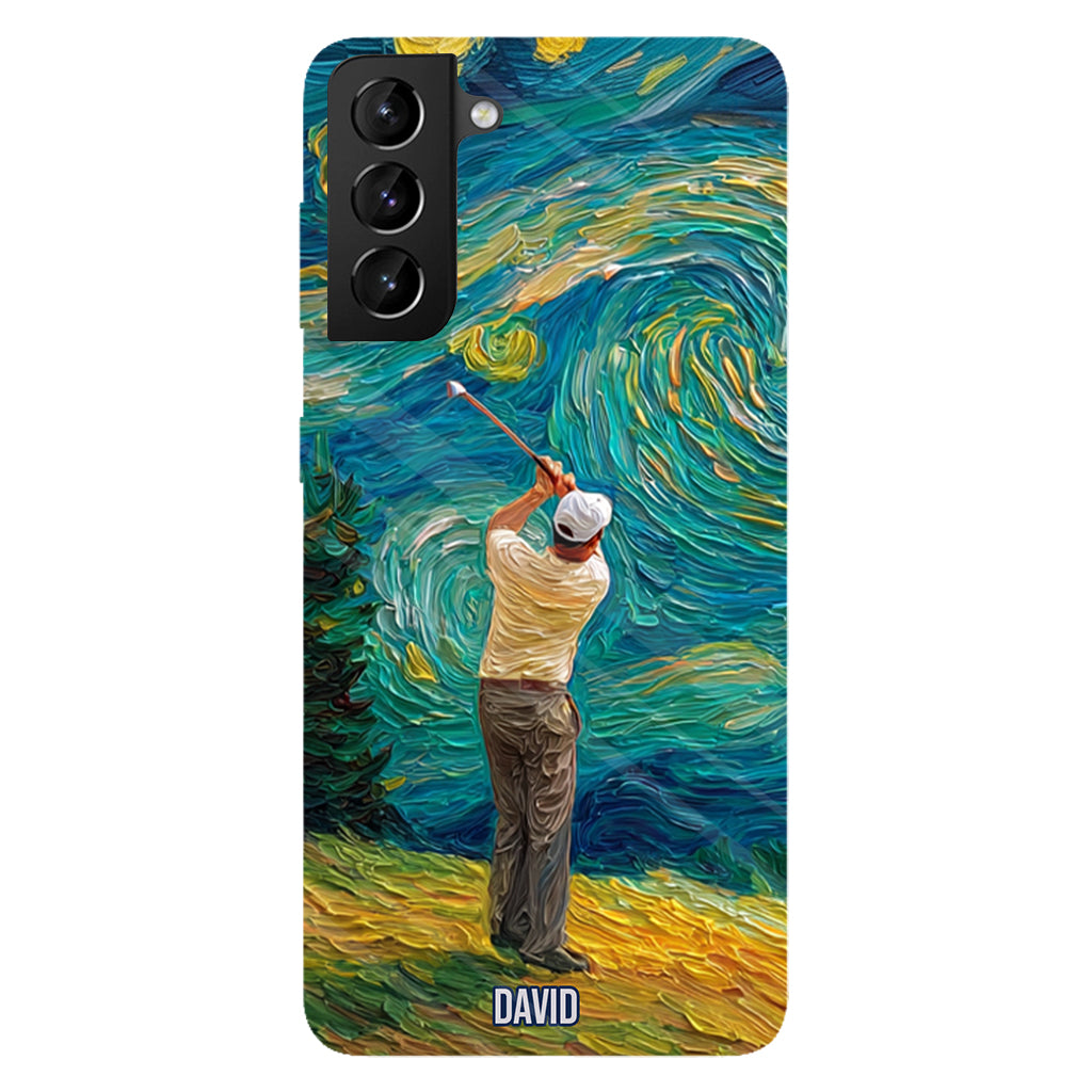 Golfing Under Starry Night - Personalized Golf Full Print Phone Case