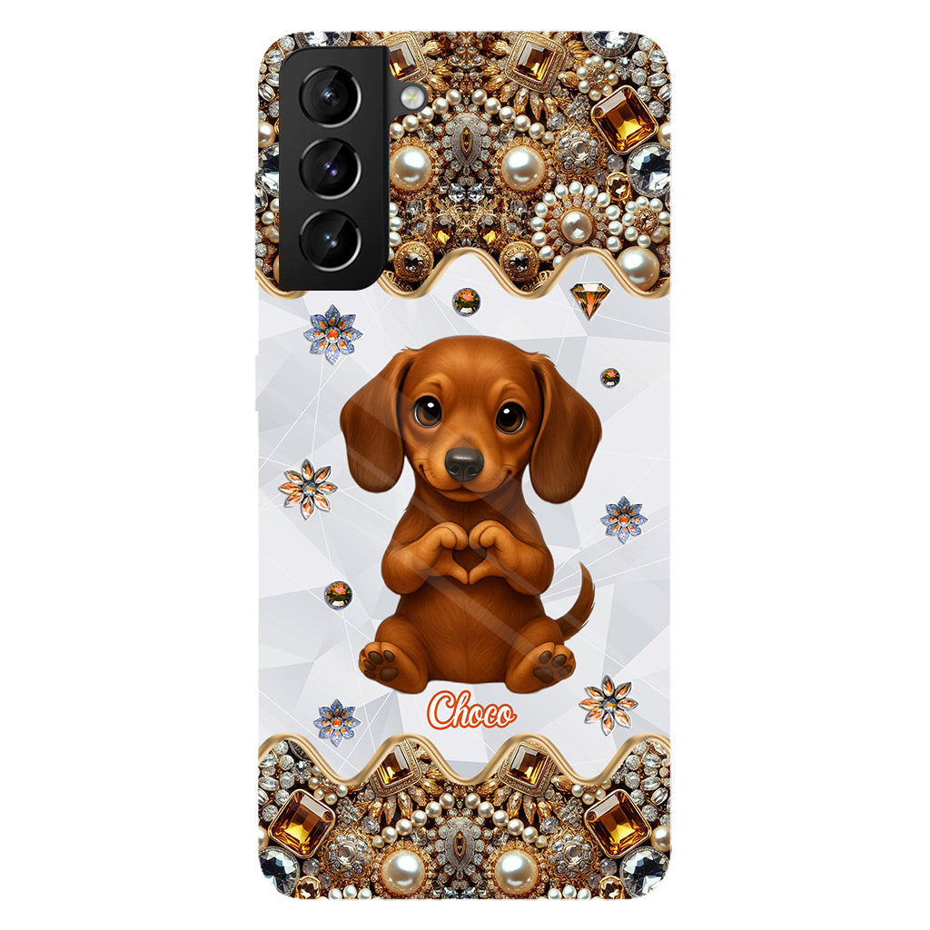 Puppy/ Kitty Makes Heart Hands - Personalized Dog Full Print Phone Case