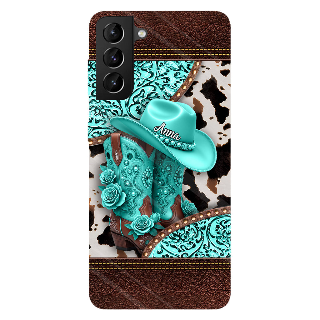 Western Cowgirl Boot - Personalized Cowgirl Full Print Phone Case