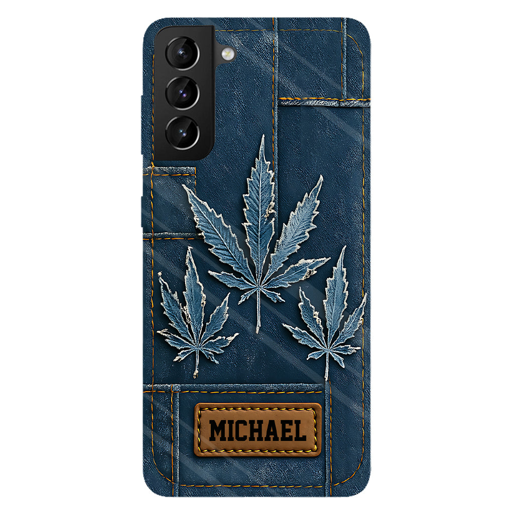 Distressed Denim Marijuanas - Personalized Weed Full Print Phone Case