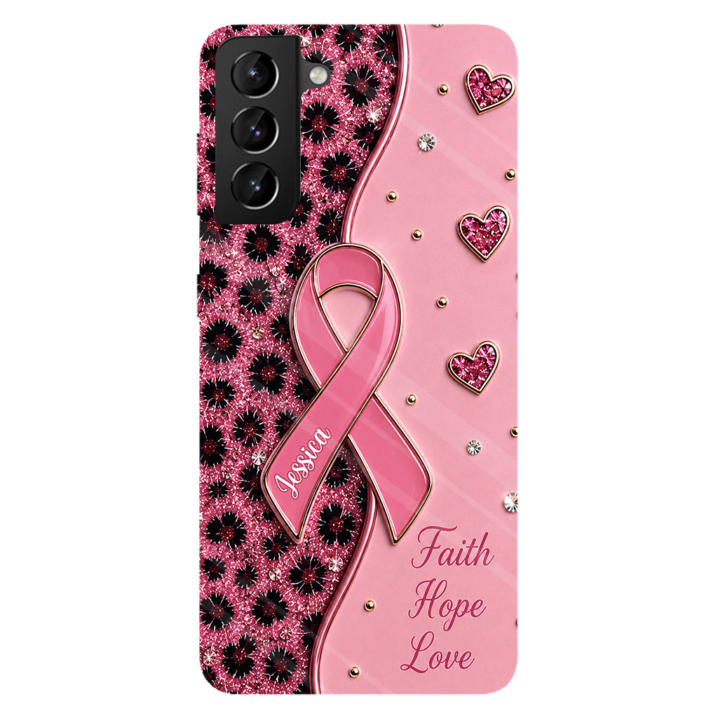 Pink Ribbon - Personalized Breast Cancer Awareness Full Print Phone Case