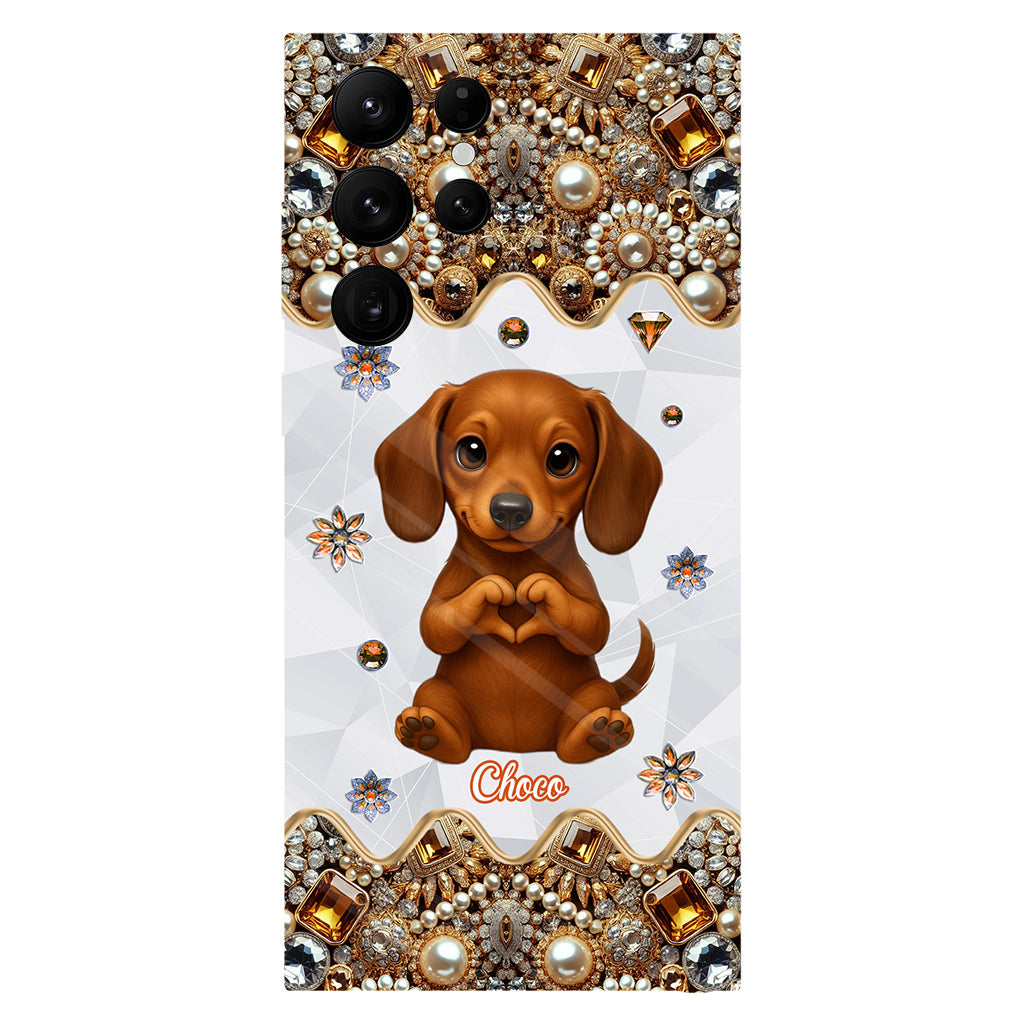 Puppy/ Kitty Makes Heart Hands - Personalized Dog Full Print Phone Case