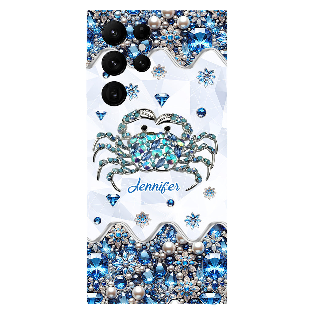 Elegant Blue Crab - Personalized Sea Lover Full Print Phone Case