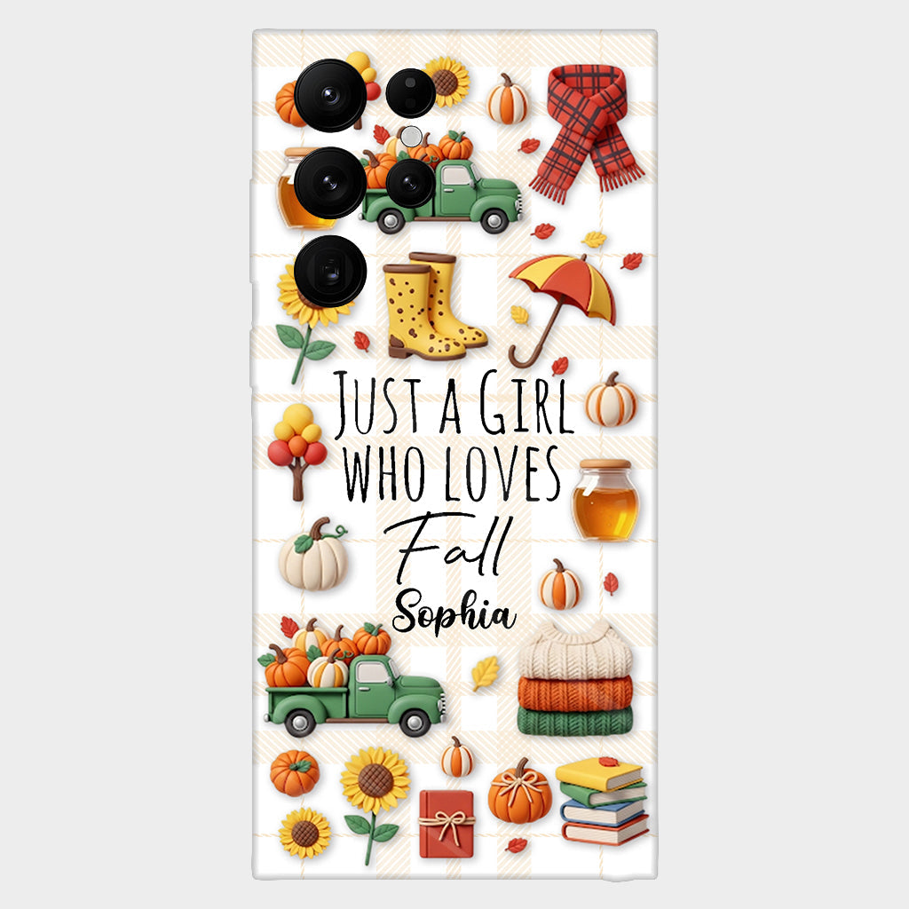 Just A Girl Who Loves Fall - Personalized Autumn Full Print Phone Case