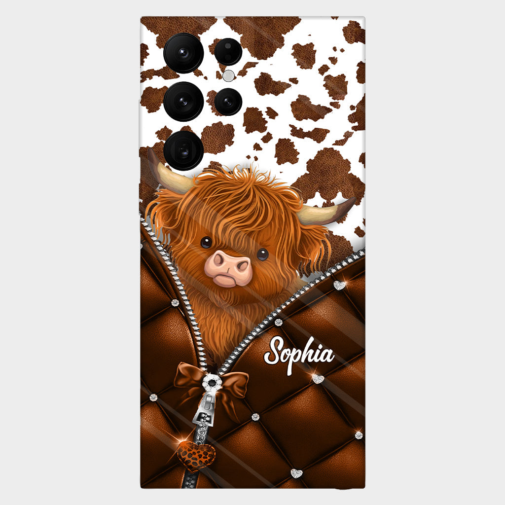 Cute Highland Cow - Personalized Highland Cow Full Print Phone Case