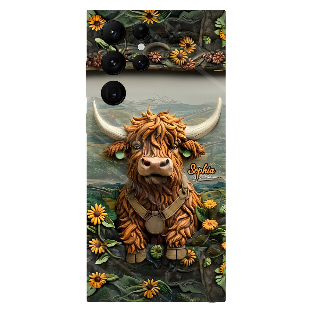 Cute Highland Cow - Personalized Highland Cow Full Print Phone Case