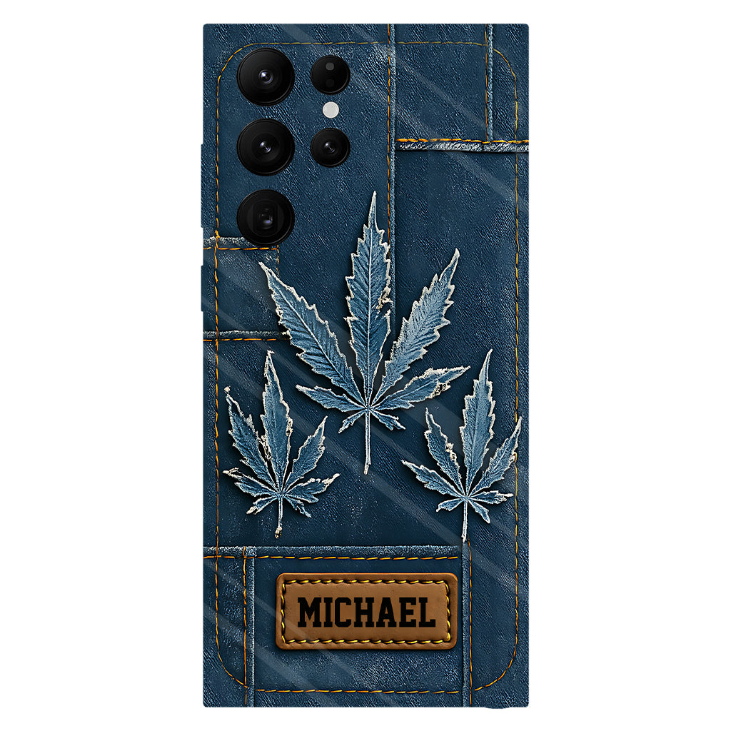 Distressed Denim Marijuanas - Personalized Weed Full Print Phone Case