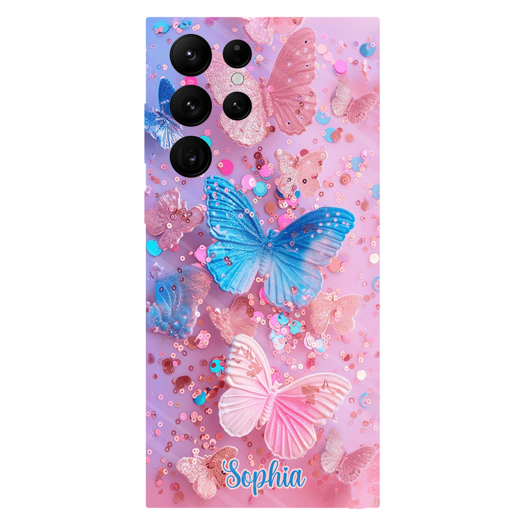 Sparkle Butterflies - Personalized Butterfly Full Print Phone Case