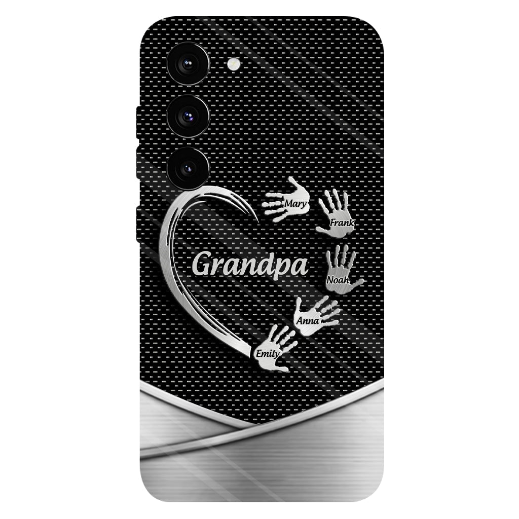 Grandpa Dad Kids Handprints - Personalized Father Full Print Phone Case