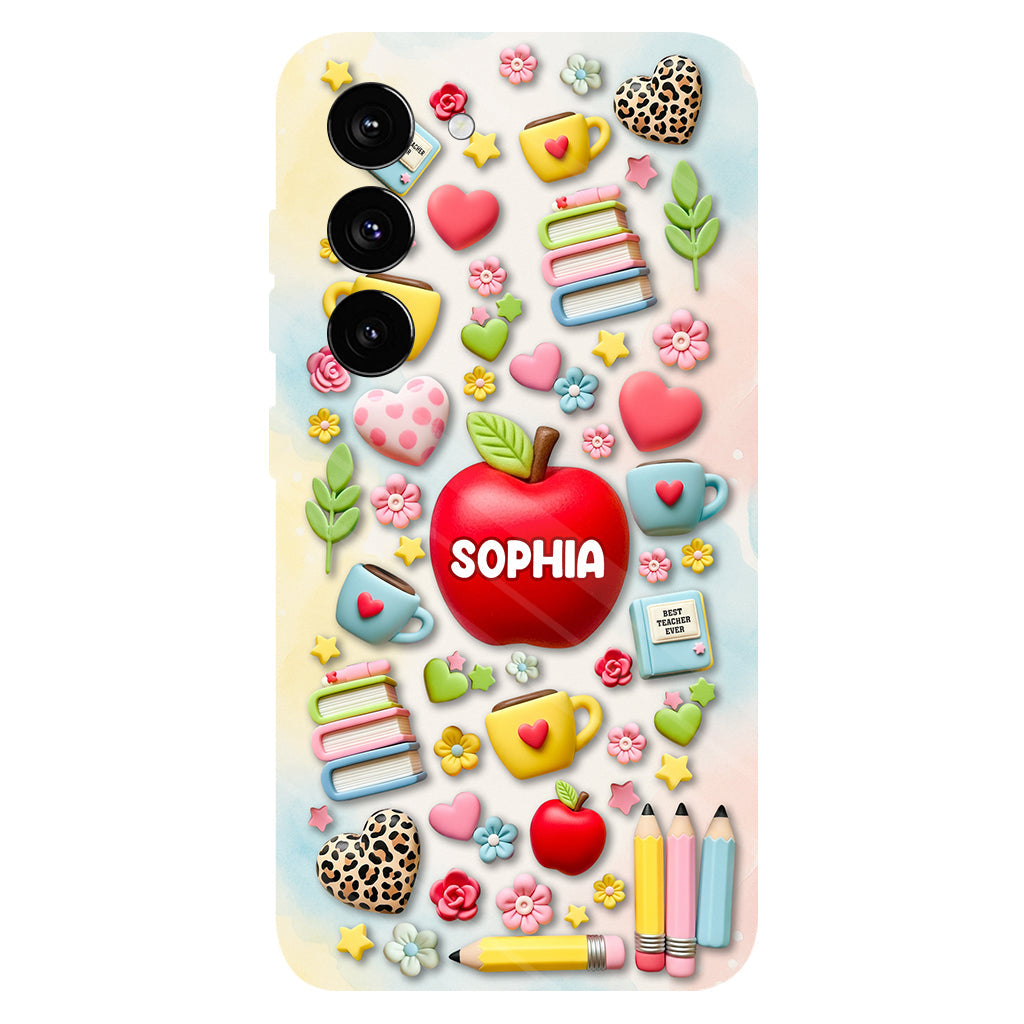 Best Teacher Ever - Personalized Teacher Full Print Phone Case & Phone Grip
