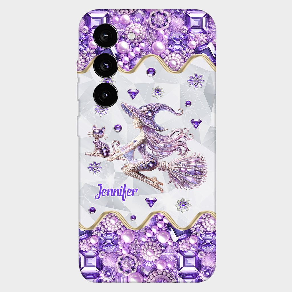 Witch And Broomstick - Personalized Witch Full Print Phone Case