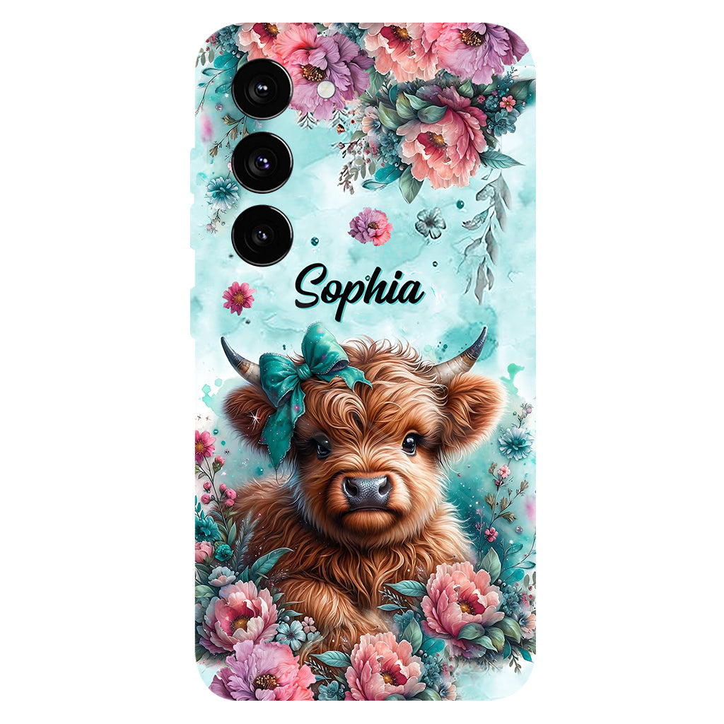 Baby Highland Cow - Personalized Highland Cow Full Print Phone Case