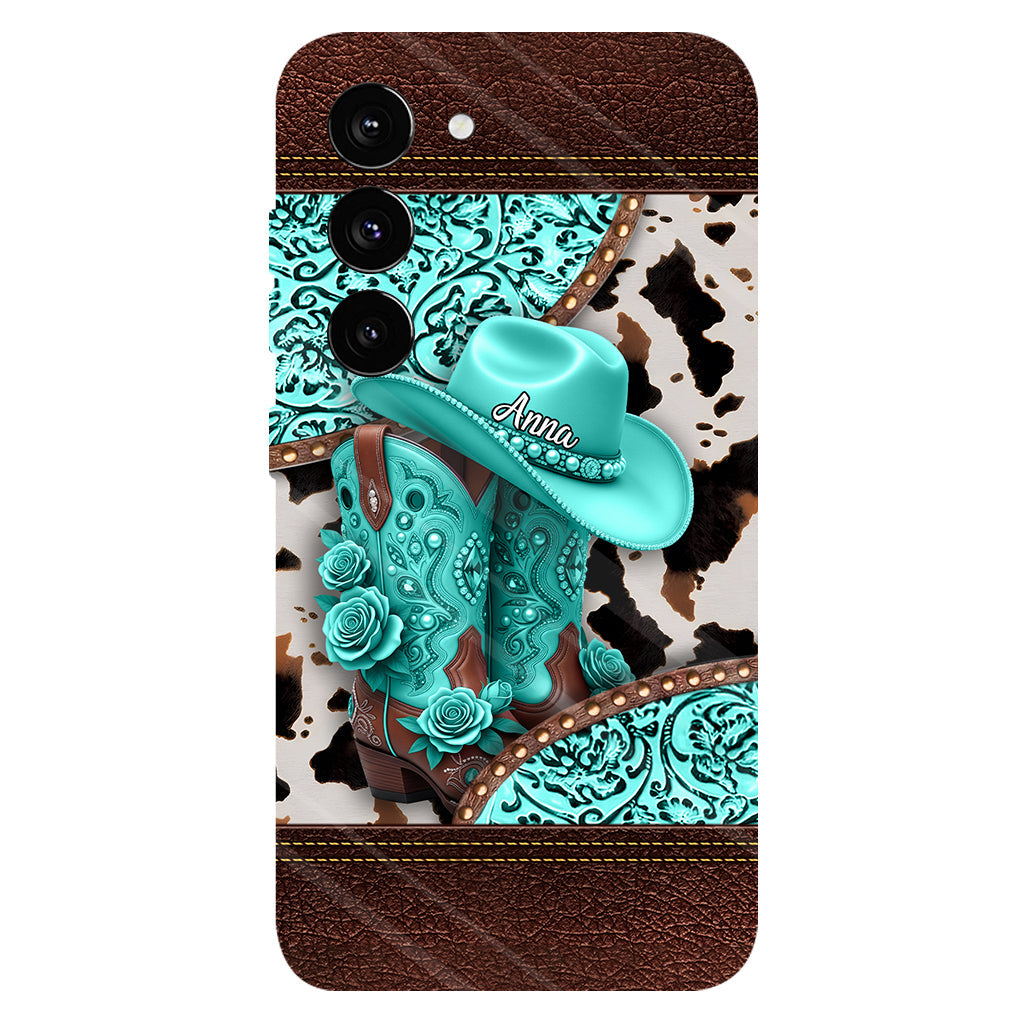 Western Cowgirl Boot - Personalized Cowgirl Full Print Phone Case