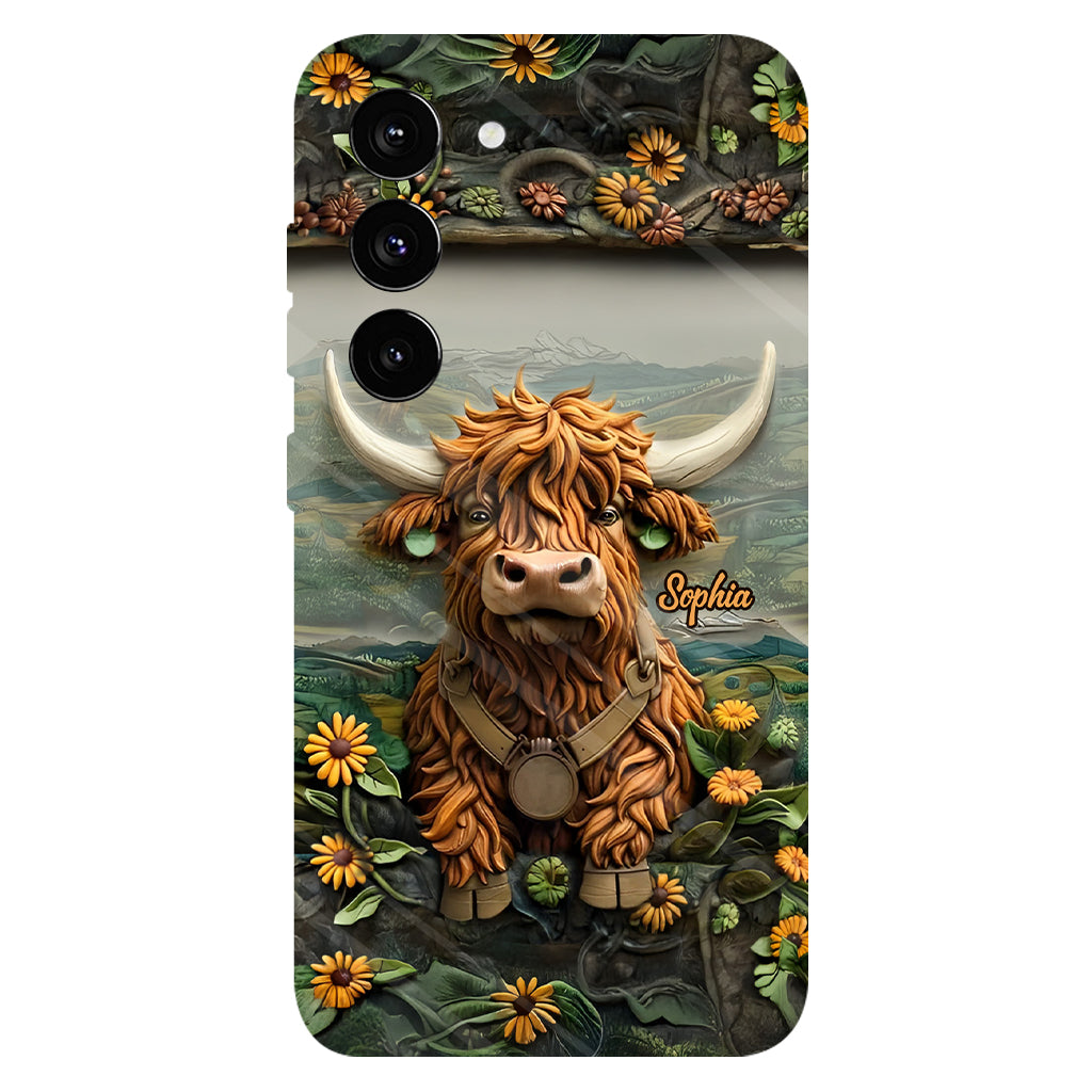 Cute Highland Cow - Personalized Highland Cow Full Print Phone Case
