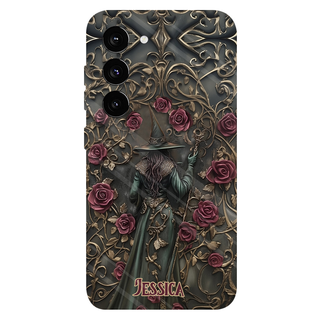 Beautiful Witch And Roses - Personalized Witch Full Print Phone Case