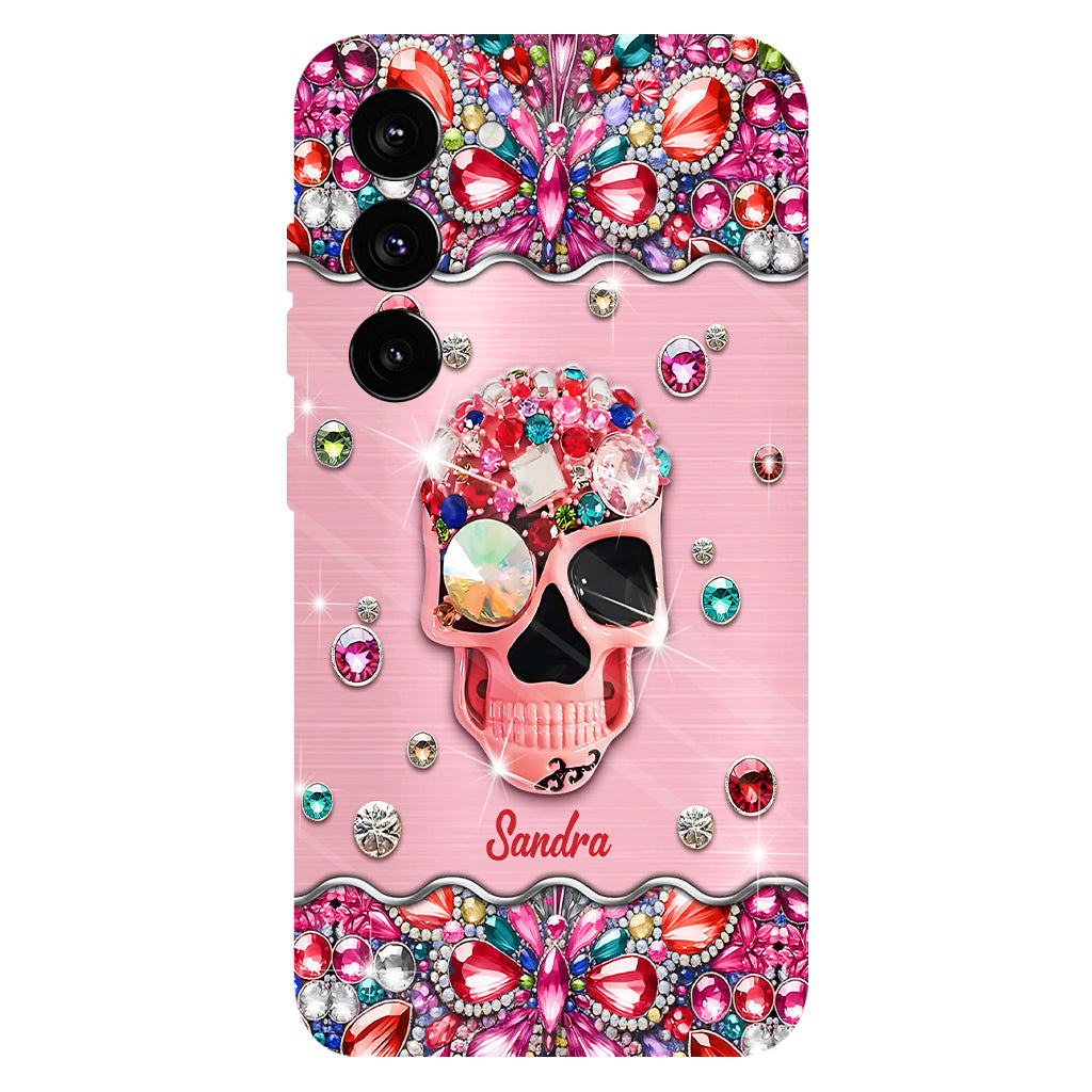 Sparkle Skull - Personalized Skull Full Print Phone Case