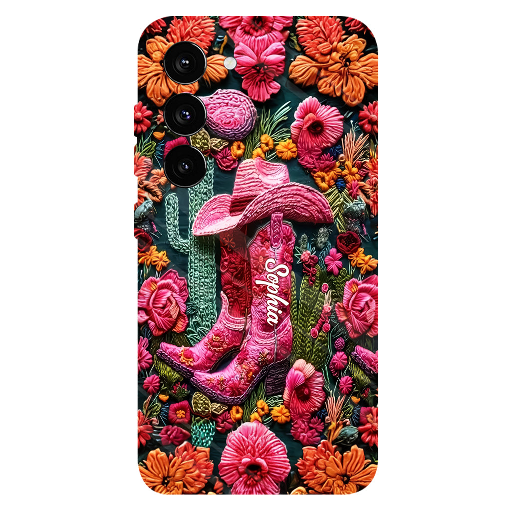 Pink Cowgirl - Personalized Country Girl Full Print Phone Case