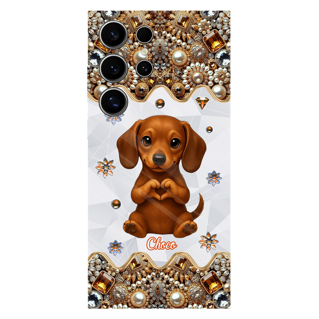 Puppy/ Kitty Makes Heart Hands - Personalized Dog Full Print Phone Case