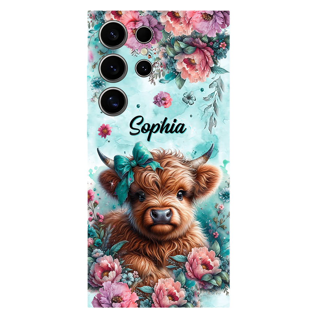 Baby Highland Cow - Personalized Highland Cow Full Print Phone Case