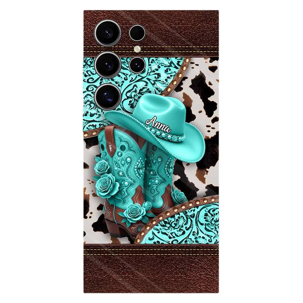 Western Cowgirl Boot - Personalized Cowgirl Full Print Phone Case