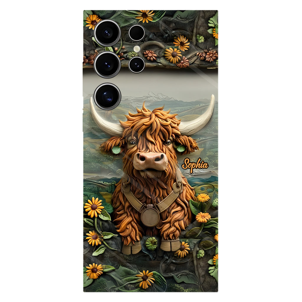Cute Highland Cow - Personalized Highland Cow Full Print Phone Case
