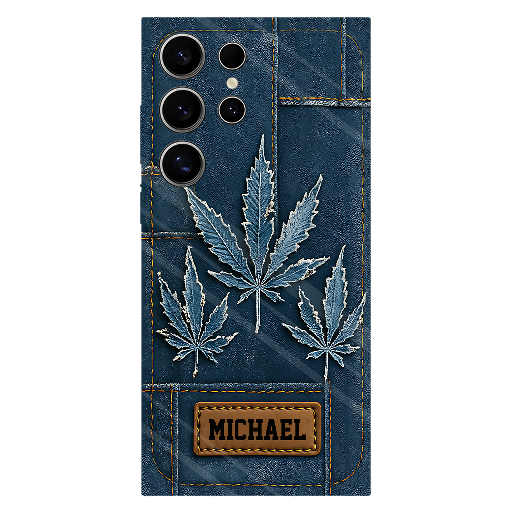 Distressed Denim Marijuanas - Personalized Weed Full Print Phone Case