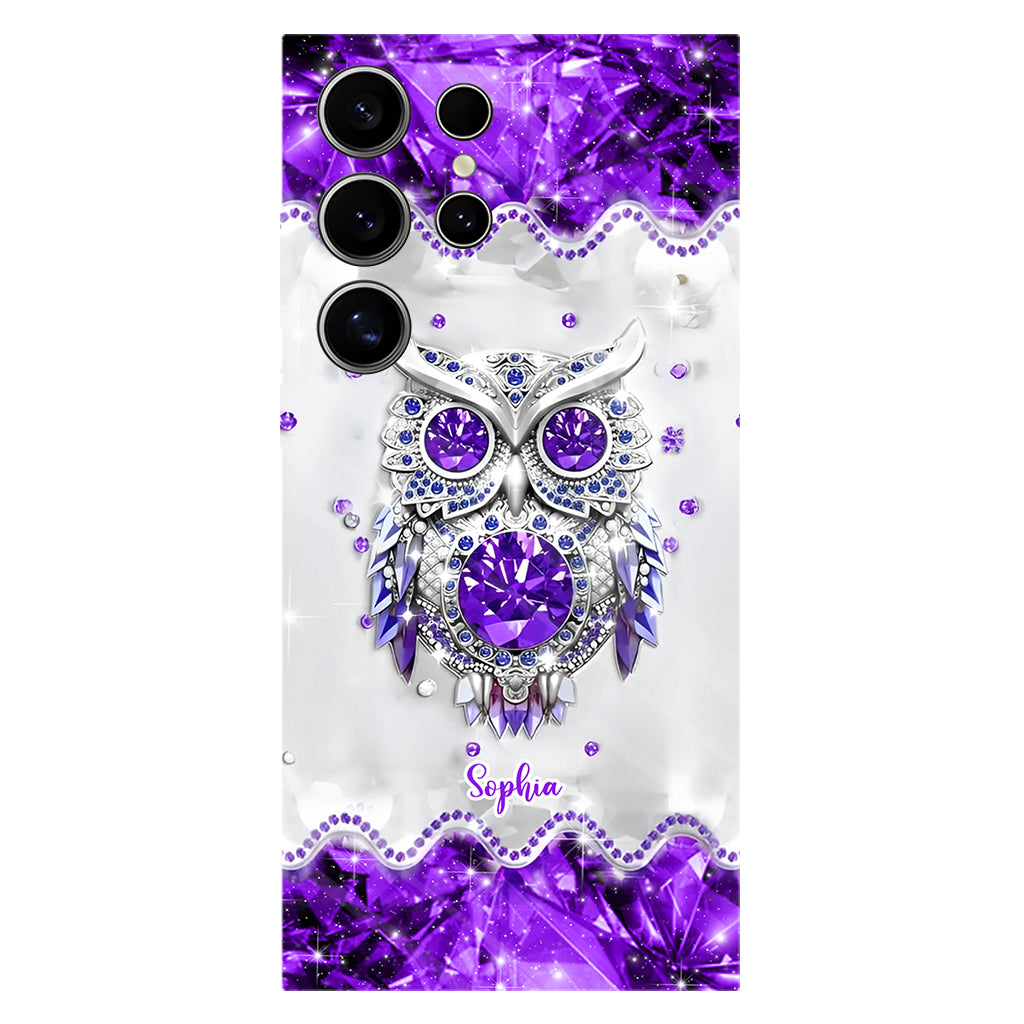 Purple Owl - Personalized Owl Full Print Phone Case