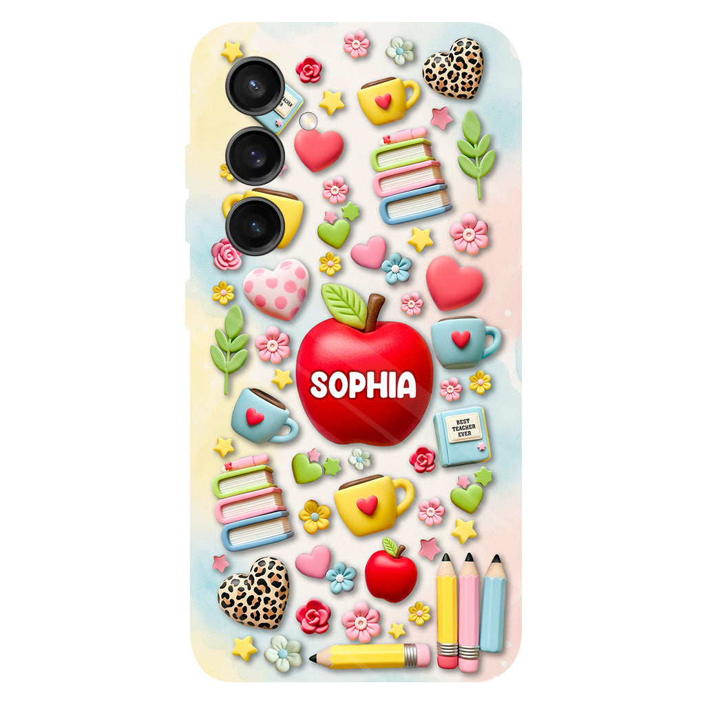 Best Teacher Ever - Personalized Teacher Full Print Phone Case & Phone Grip