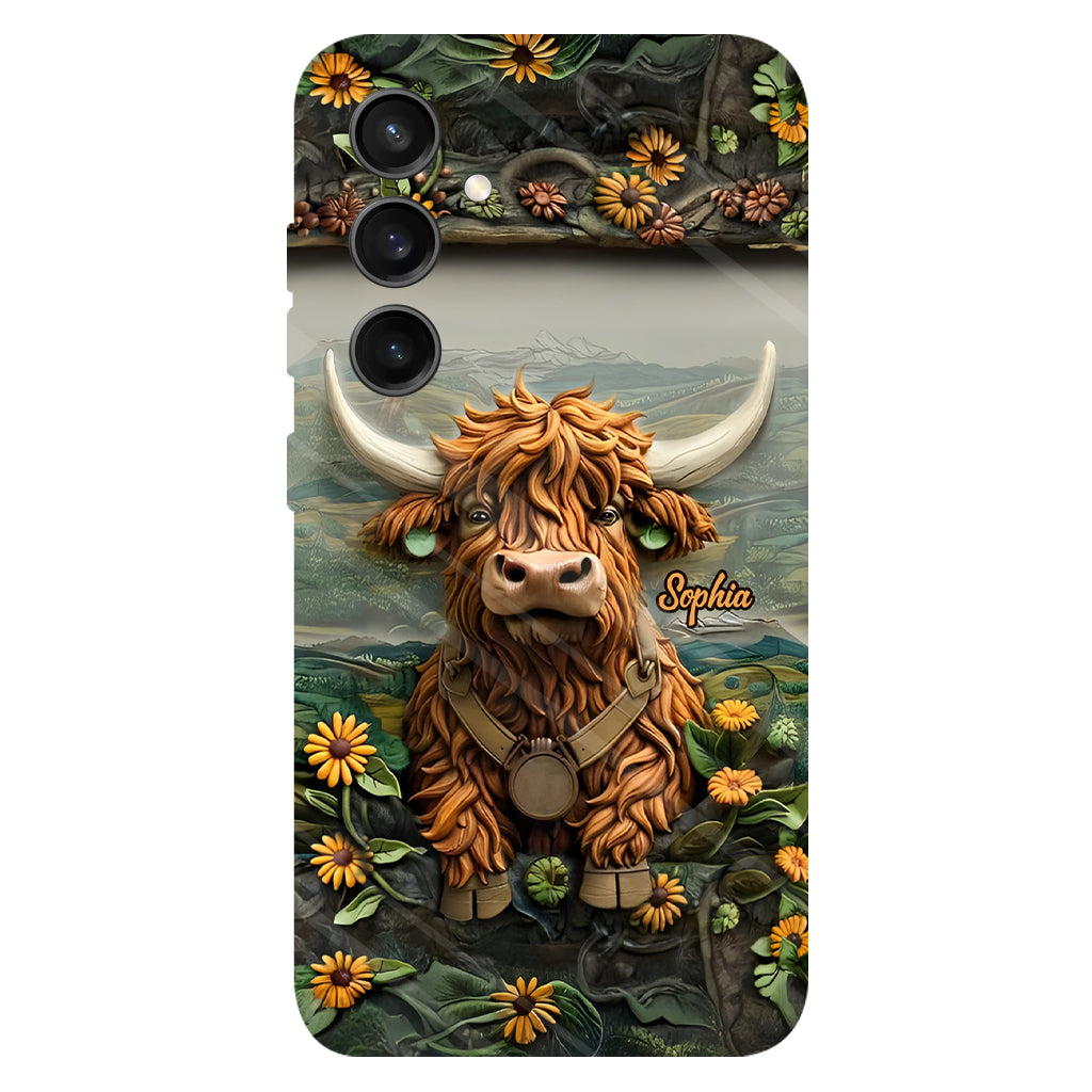 Cute Highland Cow - Personalized Highland Cow Full Print Phone Case