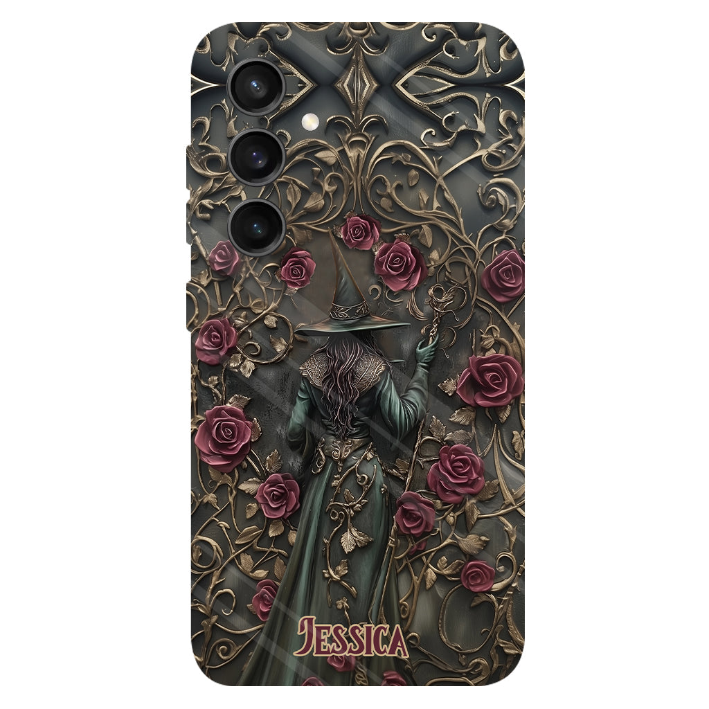 Beautiful Witch And Roses - Personalized Witch Full Print Phone Case