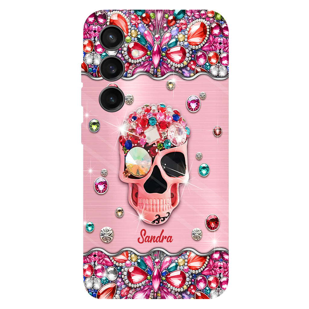 Sparkle Skull - Personalized Skull Full Print Phone Case