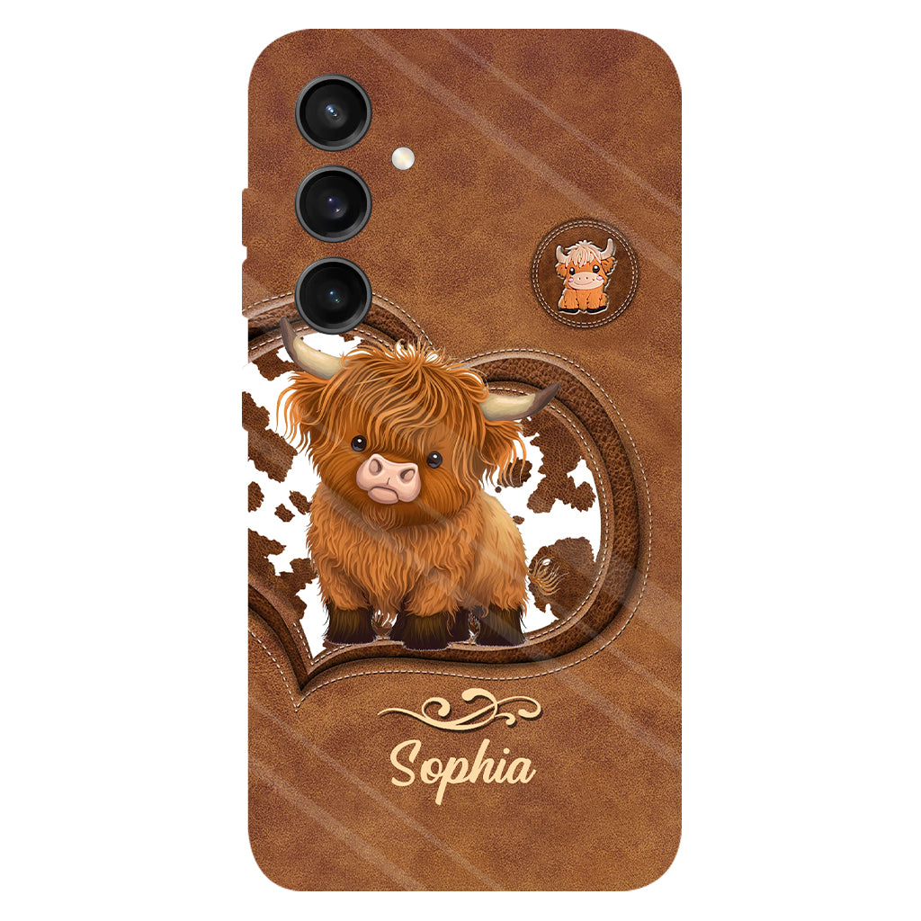 Cute Highland Cow - Personalized Highland Cow Full Print Phone Case