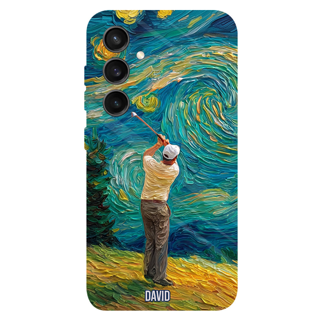 Golfing Under Starry Night - Personalized Golf Full Print Phone Case