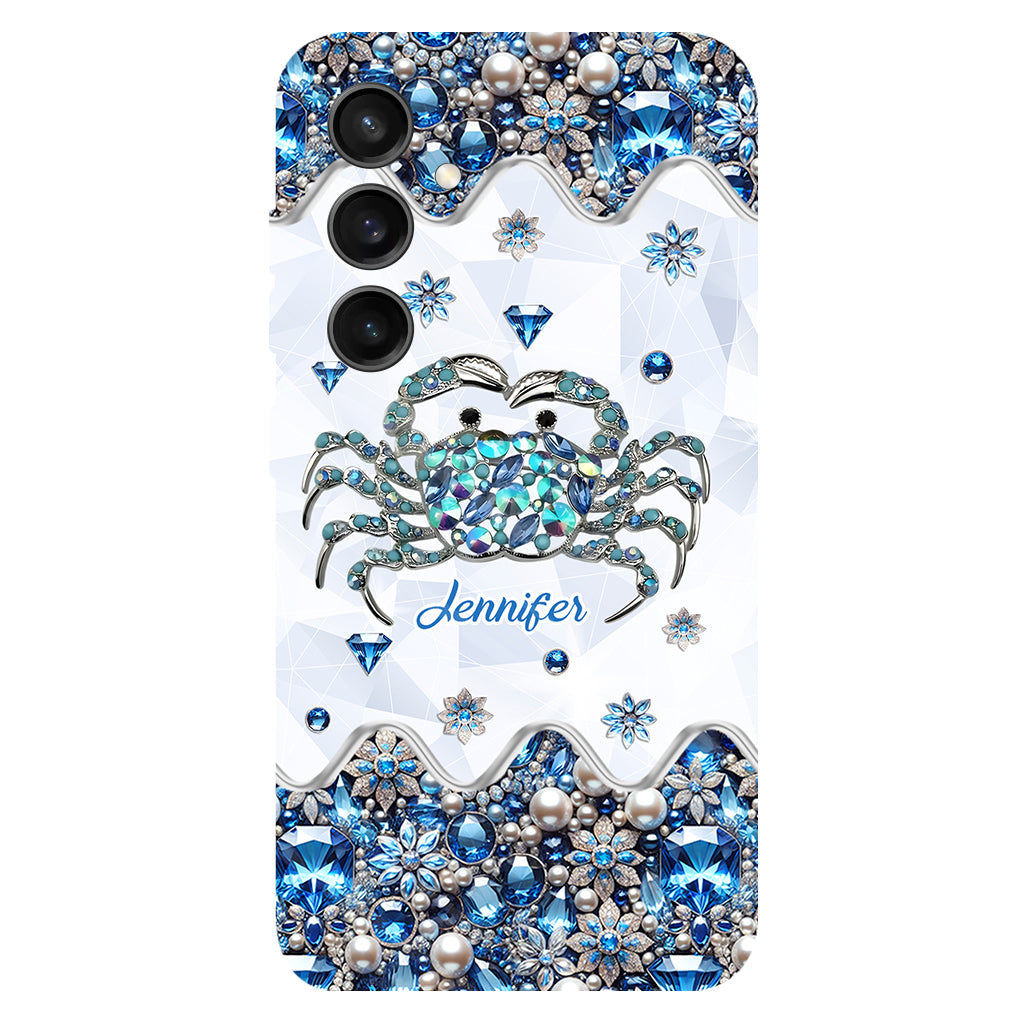 Elegant Blue Crab - Personalized Sea Lover Full Print Phone Case