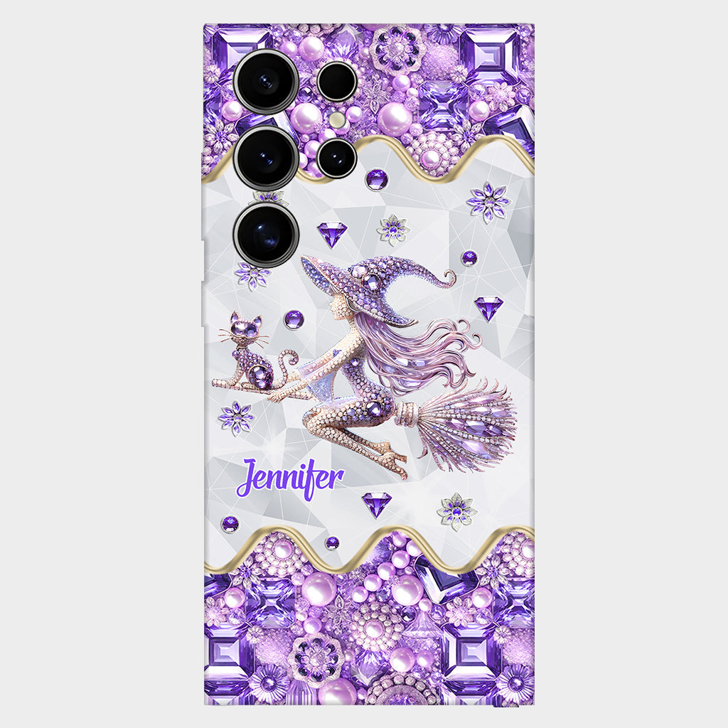 Witch And Broomstick - Personalized Witch Full Print Phone Case