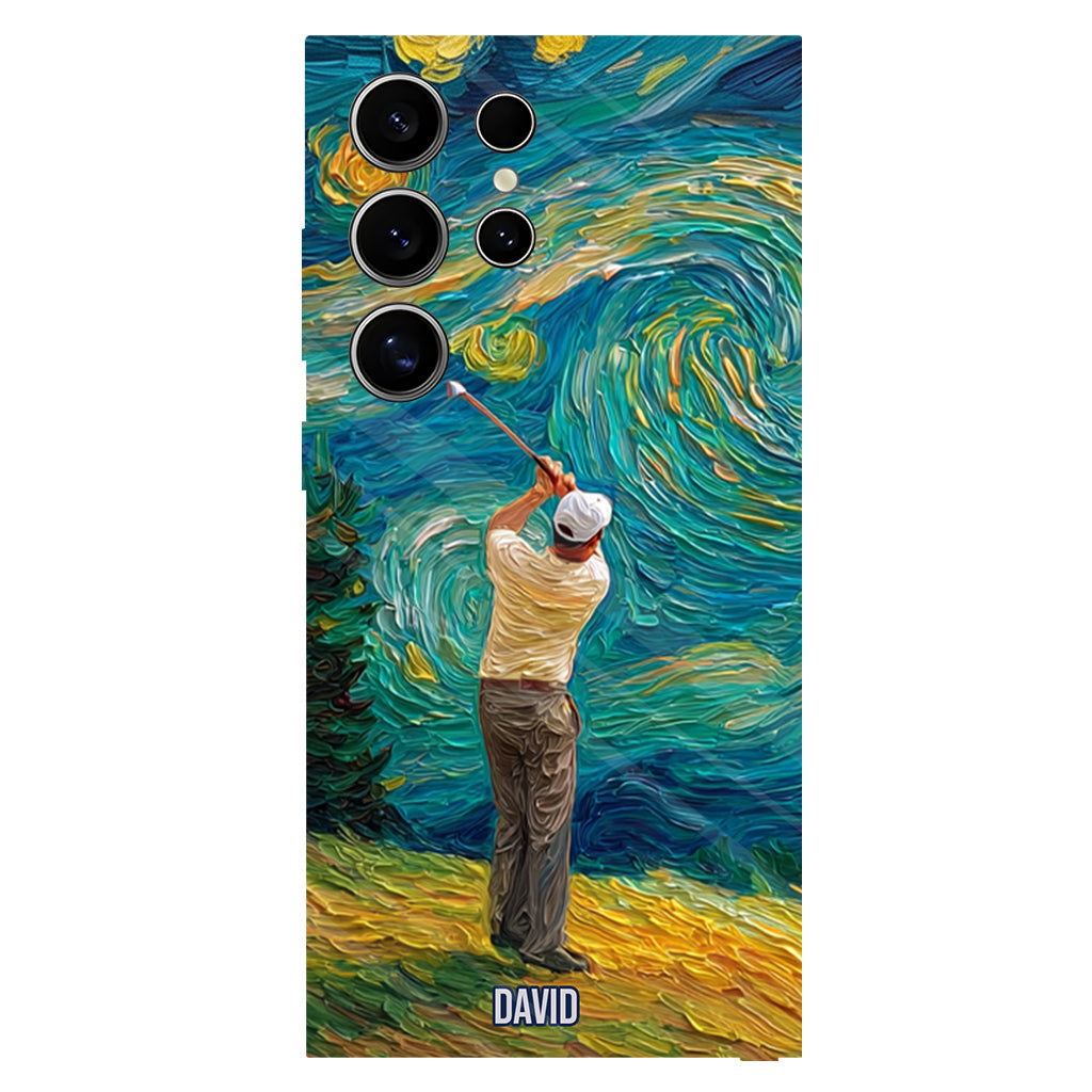 Golfing Under Starry Night - Personalized Golf Full Print Phone Case