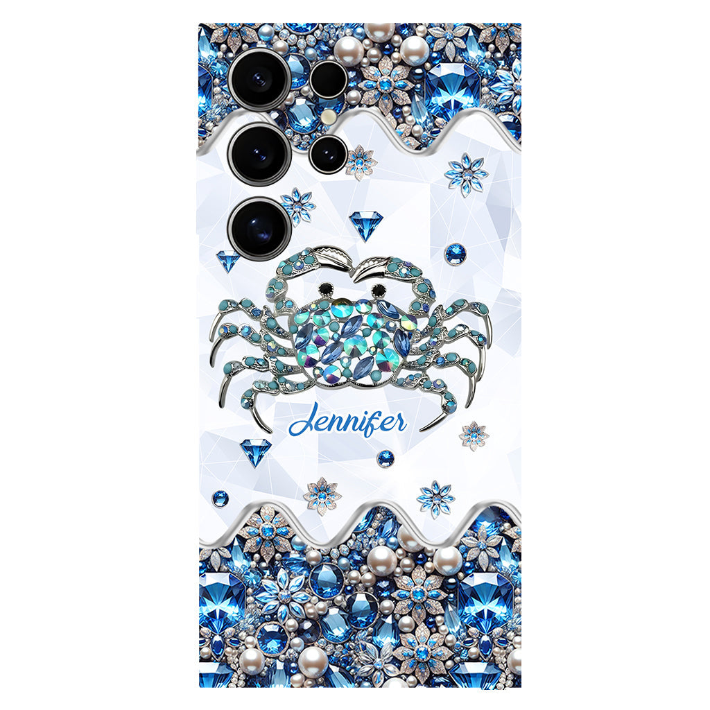 Elegant Blue Crab - Personalized Sea Lover Full Print Phone Case