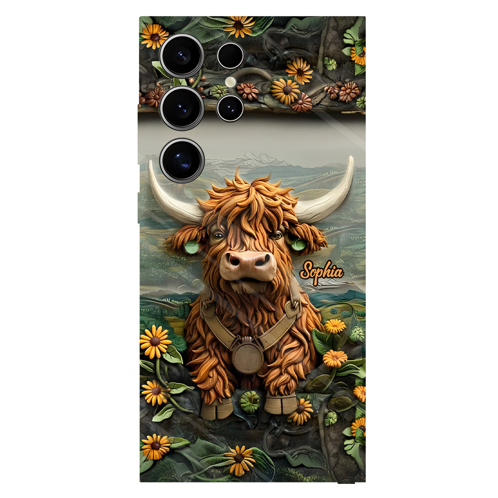 Cute Highland Cow - Personalized Highland Cow Full Print Phone Case