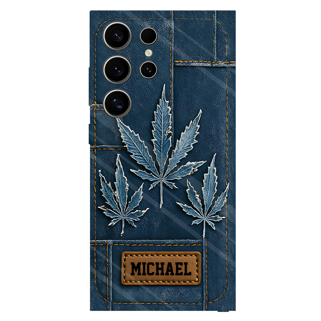 Distressed Denim Marijuanas - Personalized Weed Full Print Phone Case