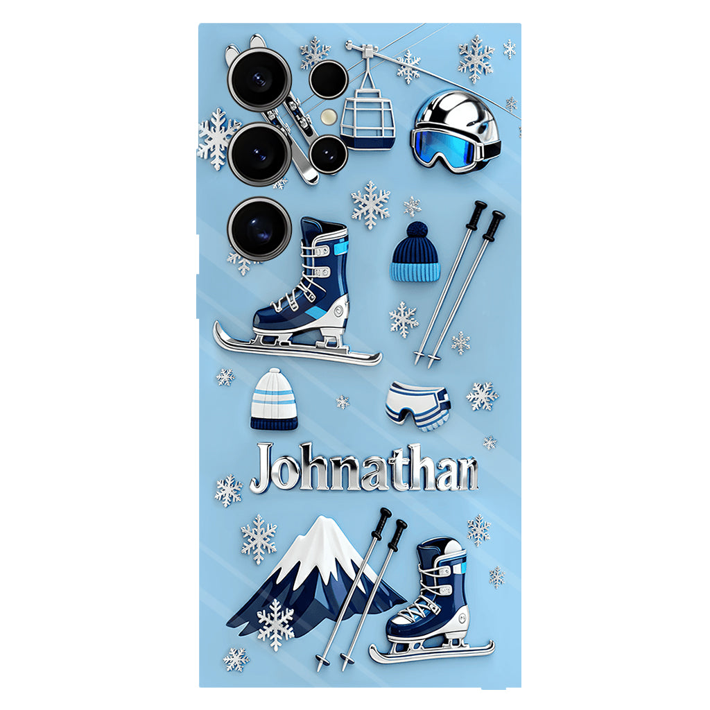 Skiing Makes Me Happy - Personalized Skiing Full Print Phone Case