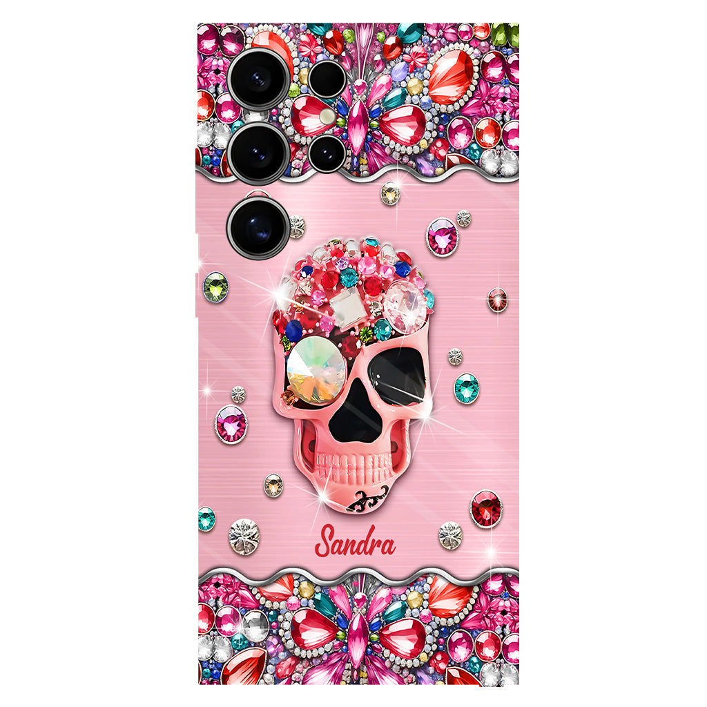 Sparkle Skull - Personalized Skull Full Print Phone Case
