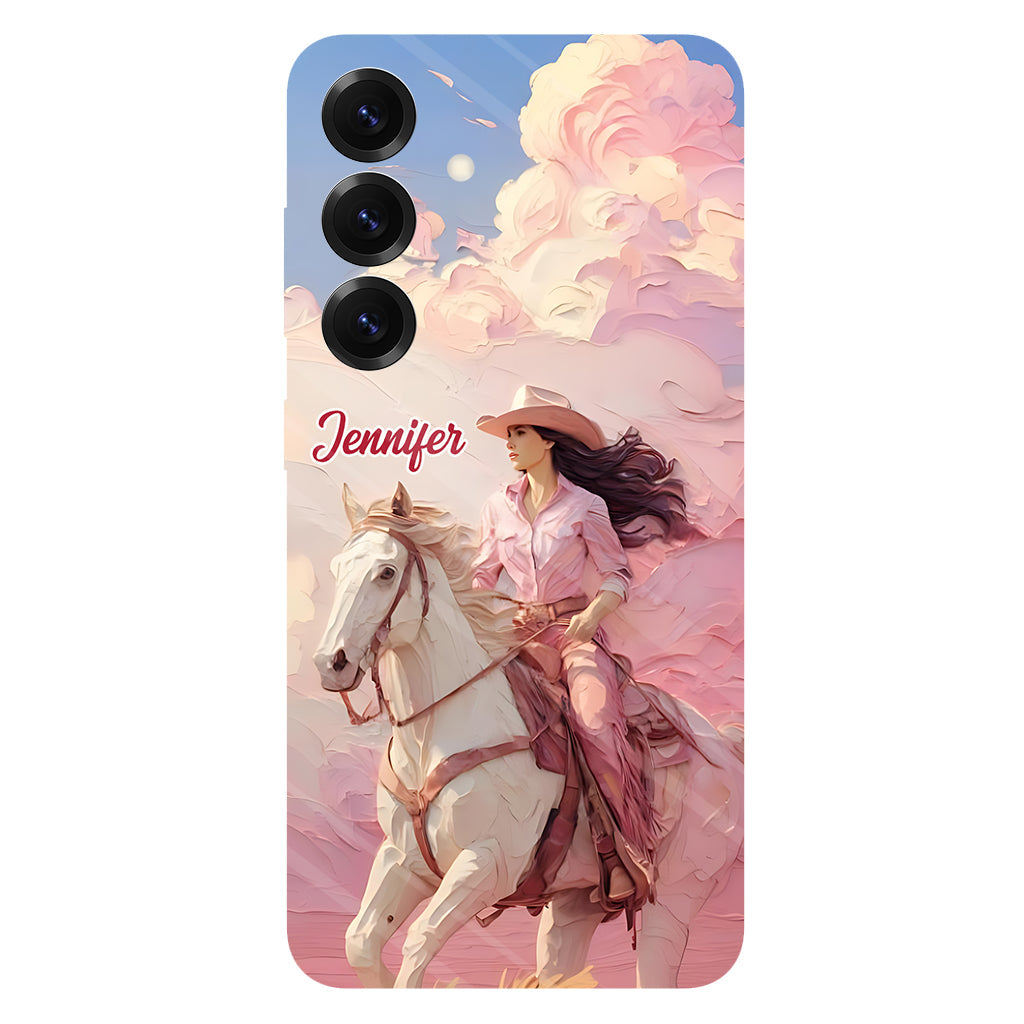 Pink Cowgirl - Personalized Cowgirl Full Print Phone Case