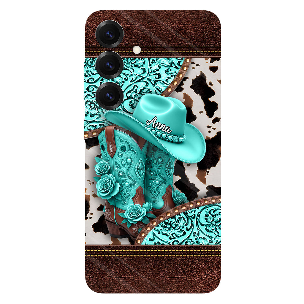 Western Cowgirl Boot - Personalized Cowgirl Full Print Phone Case