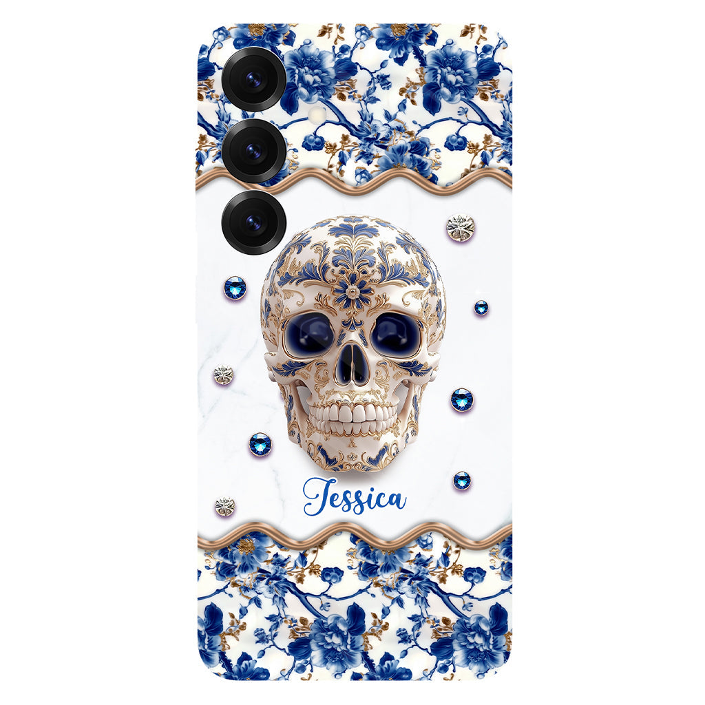 Skull Toile de Jouy - Personalized Skull Full Print Phone Case