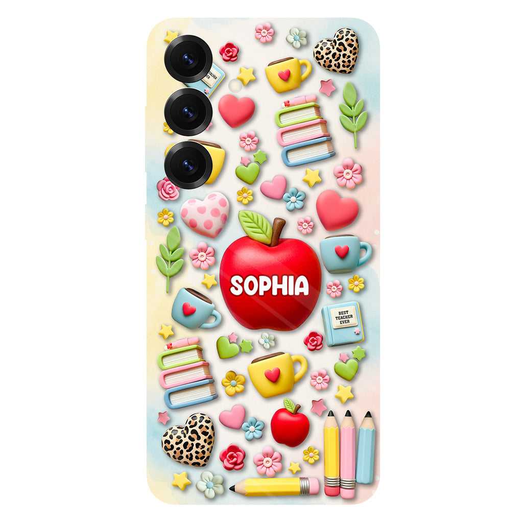 Best Teacher Ever - Personalized Teacher Full Print Phone Case & Phone Grip