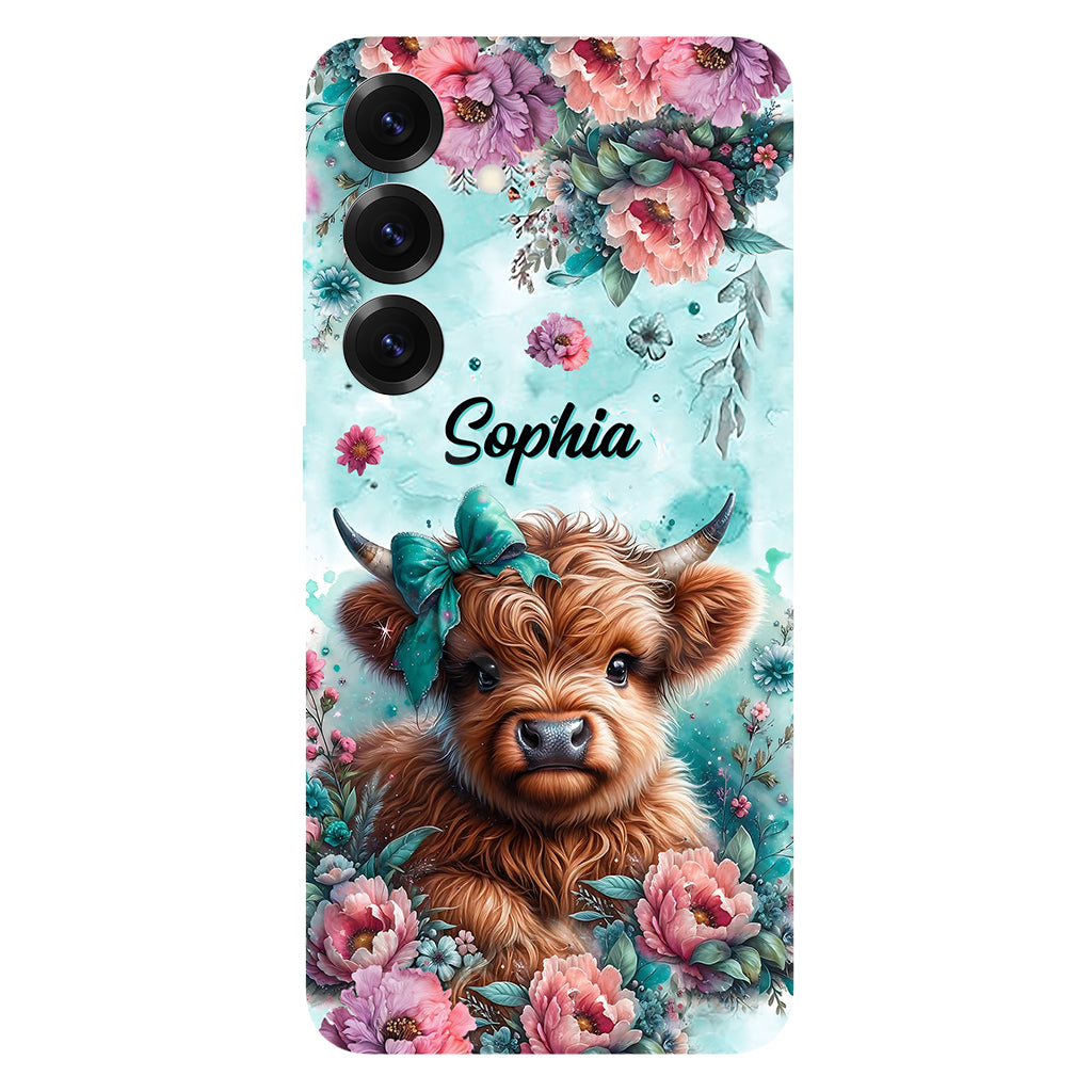 Baby Highland Cow - Personalized Highland Cow Full Print Phone Case