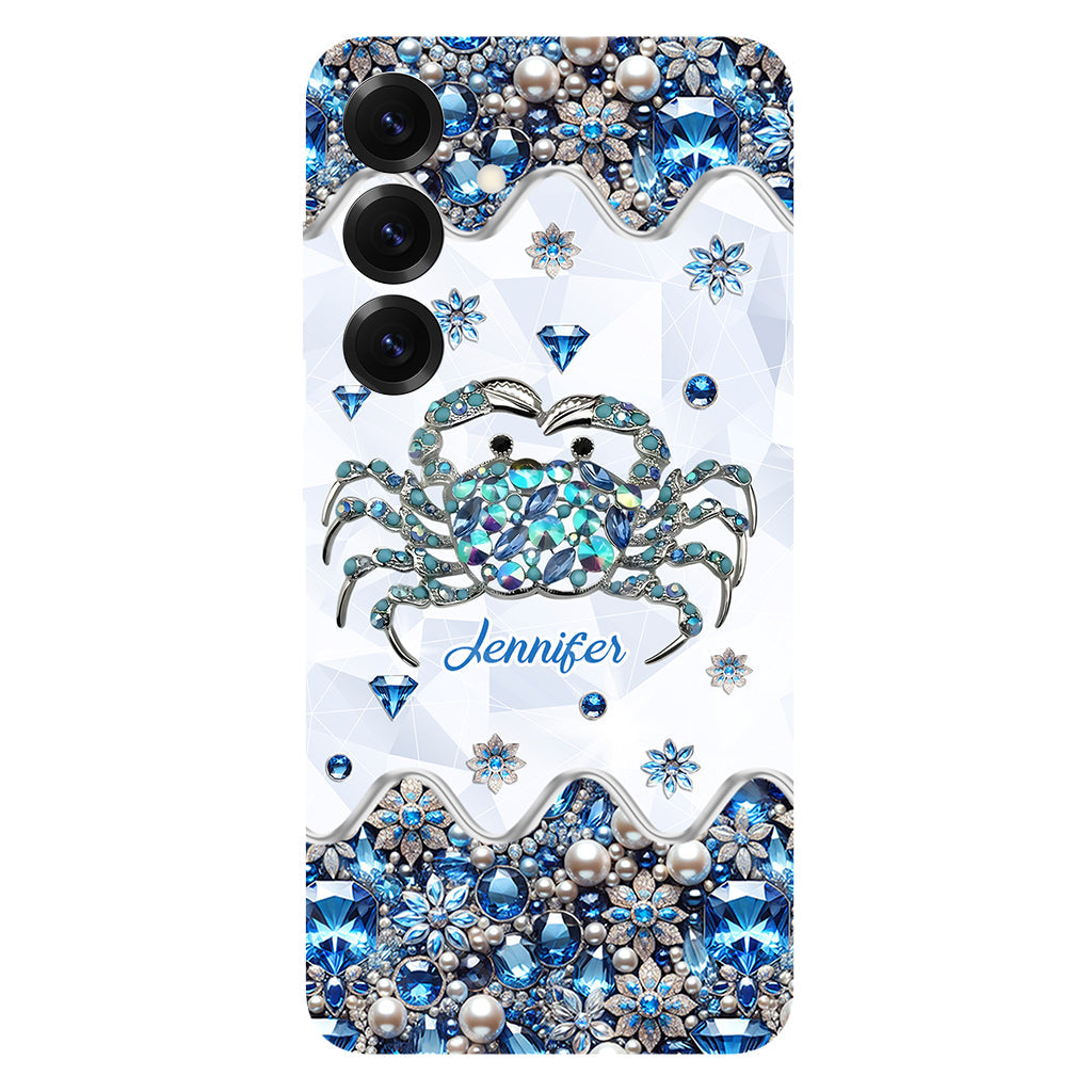 Elegant Blue Crab - Personalized Sea Lover Full Print Phone Case