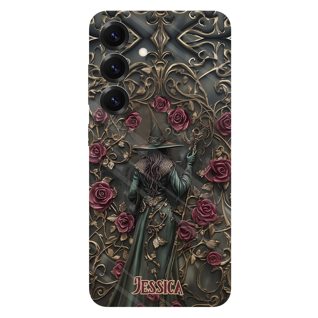 Beautiful Witch And Roses - Personalized Witch Full Print Phone Case