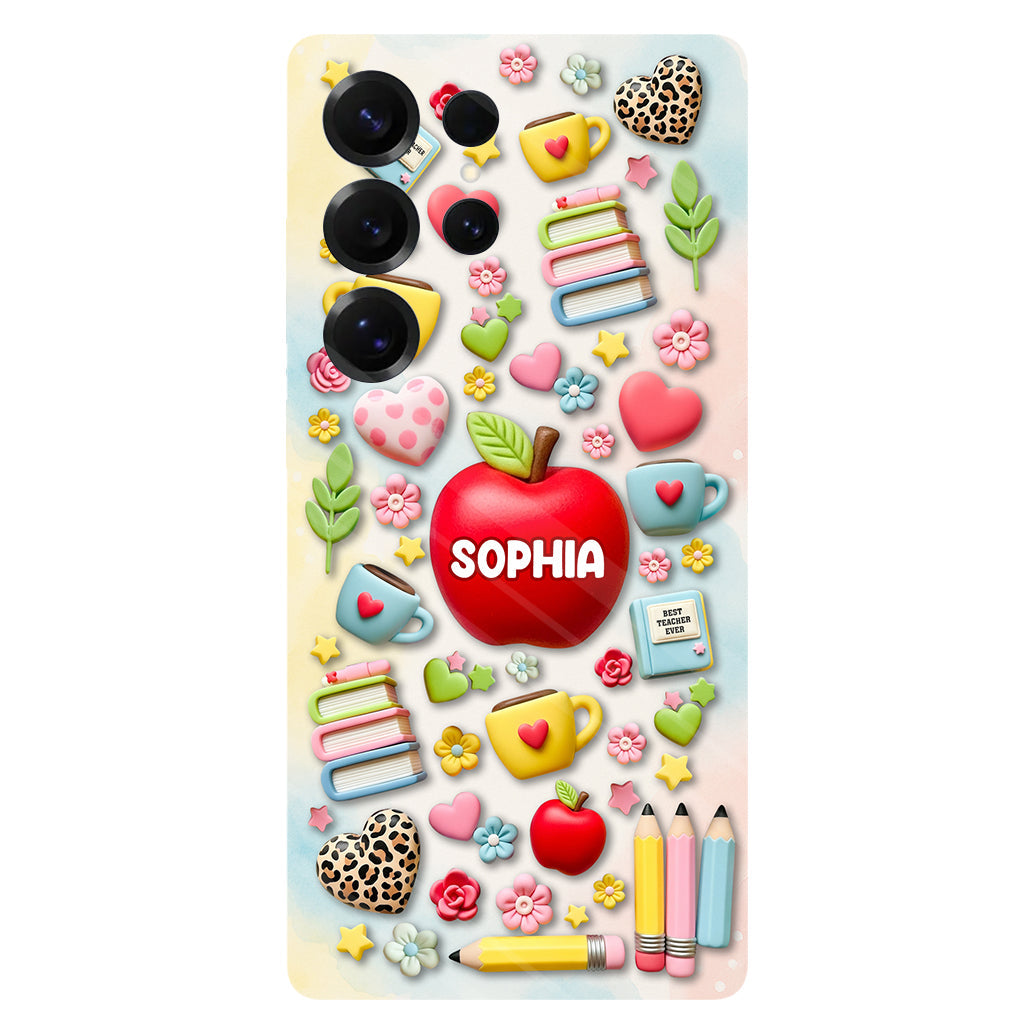 Best Teacher Ever - Personalized Teacher Full Print Phone Case & Phone Grip