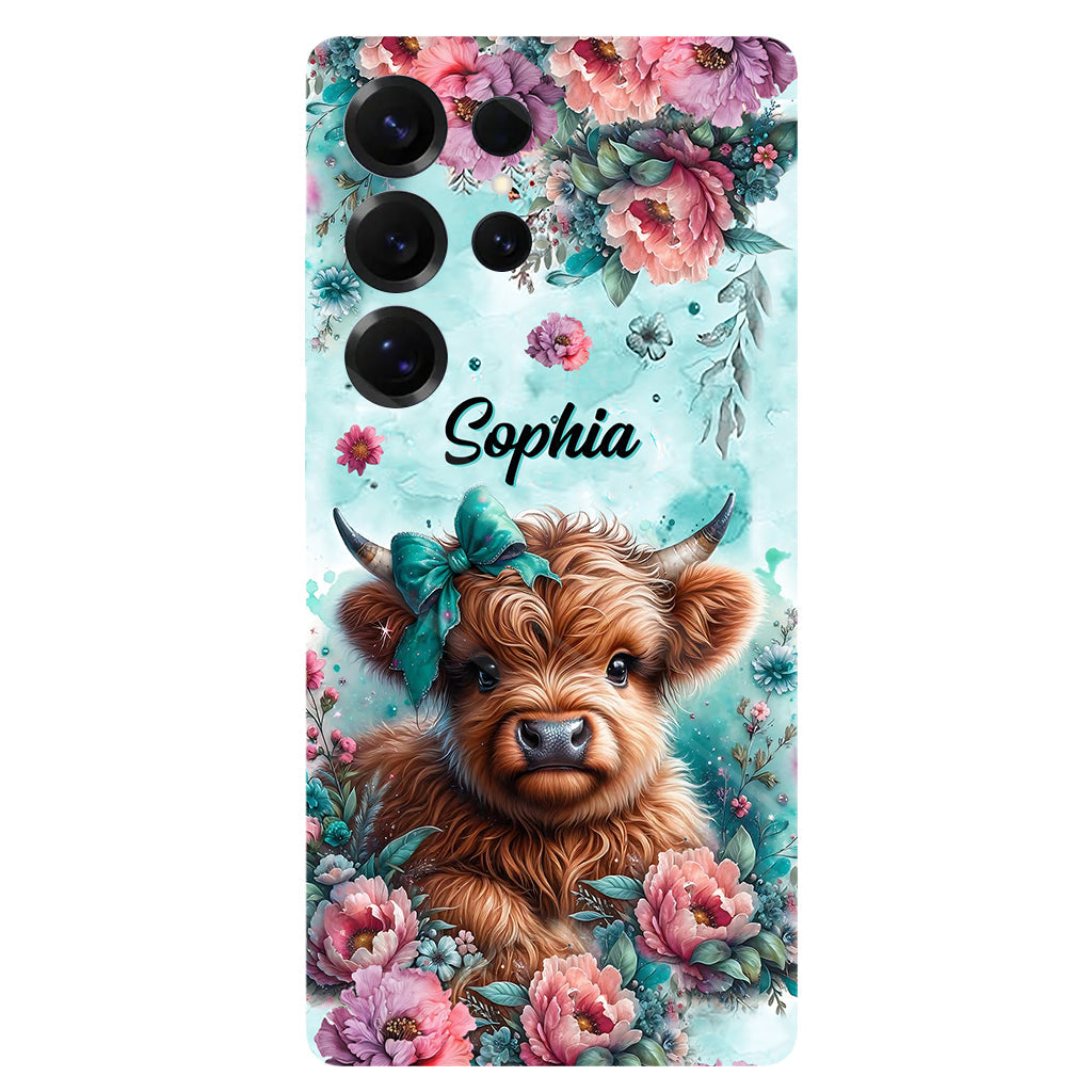 Baby Highland Cow - Personalized Highland Cow Full Print Phone Case